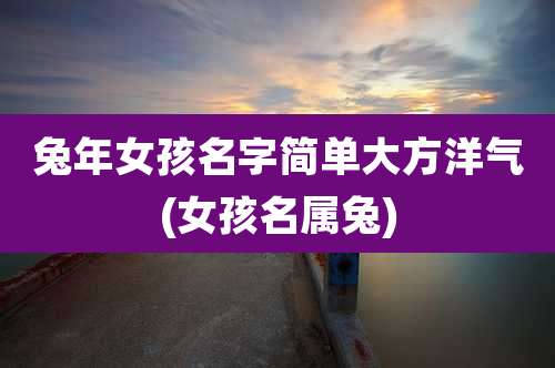 兔年女孩名字简单大方洋气(女孩名属兔)