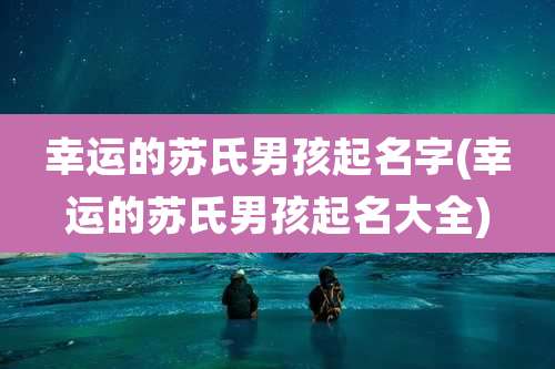 幸运的苏氏男孩起名字(幸运的苏氏男孩起名大全)