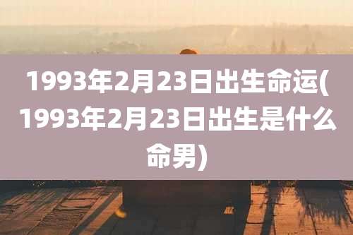 1993年2月23日出生命运(1993年2月23日出生是什么命男)