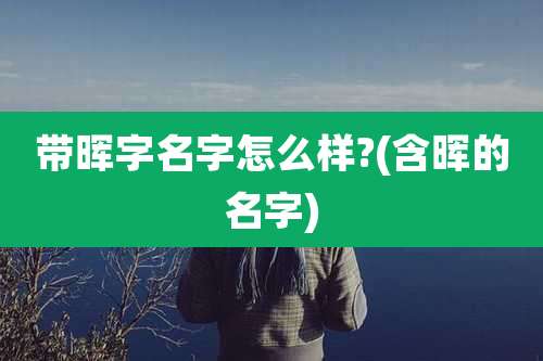 带晖字名字怎么样?(含晖的名字)