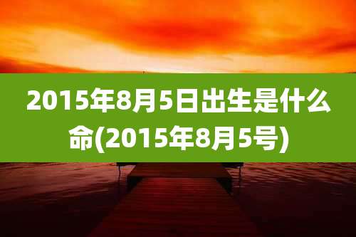 2015年8月5日出生是什么命(2015年8月5号)