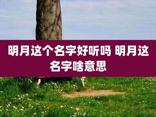 明月这个名字好听吗 明月这名字啥意思
