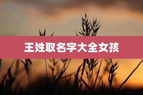 王姓取名字大全女孩