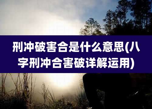 刑冲破害合是什么意思(八字刑冲合害破详解运用)