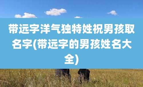 带远字洋气独特姓祝男孩取名字(带远字的男孩姓名大全)