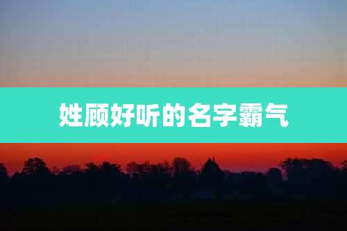 姓顾好听的名字霸气