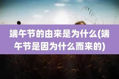 端午节的由来是为什么(端午节是因为什么而来的)