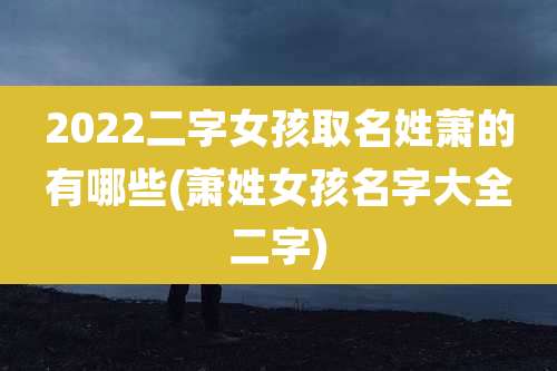 2022二字女孩取名姓萧的有哪些(萧姓女孩名字大全二字)