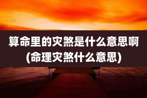 算命里的灾煞是什么意思啊(命理灾煞什么意思)
