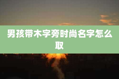 男孩带木字旁时尚名字怎么取