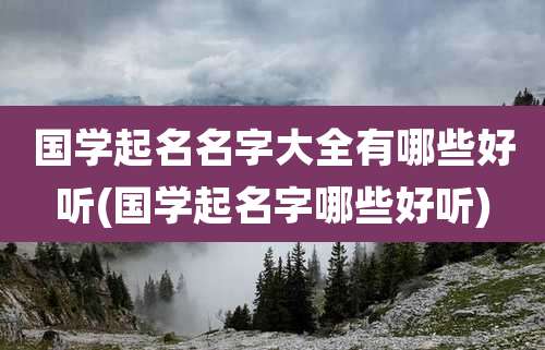 国学起名名字大全有哪些好听(国学起名字哪些好听)