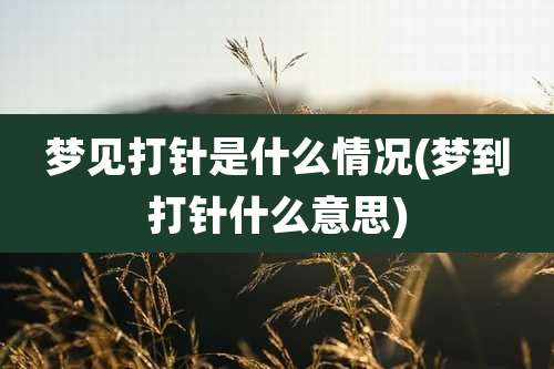梦见打针是什么情况(梦到打针什么意思)