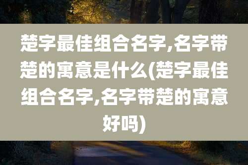 楚字最佳组合名字,名字带楚的寓意是什么(楚字最佳组合名字,名字带楚的寓意好吗)
