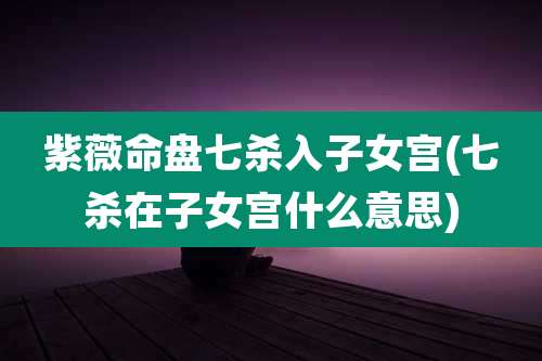 紫薇命盘七杀入子女宫(七杀在子女宫什么意思)