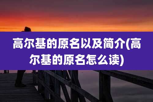 高尔基的原名以及简介(高尔基的原名怎么读)