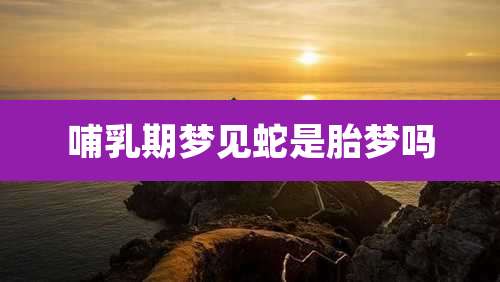 哺乳期梦见蛇是胎梦吗