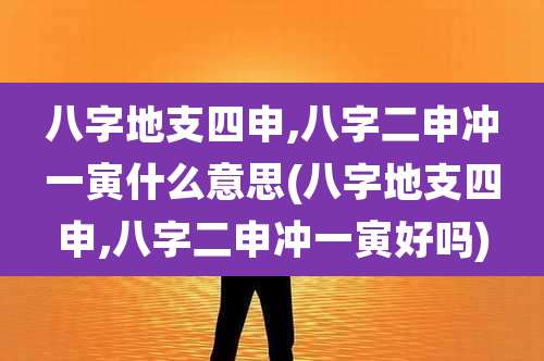 八字地支四申,八字二申冲一寅什么意思(八字地支四申,八字二申冲一寅好吗)