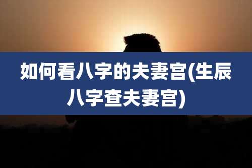 如何看八字的夫妻宫(生辰八字查夫妻宫)