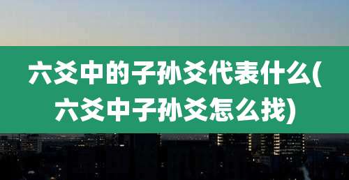 六爻中的子孙爻代表什么(六爻中子孙爻怎么找)