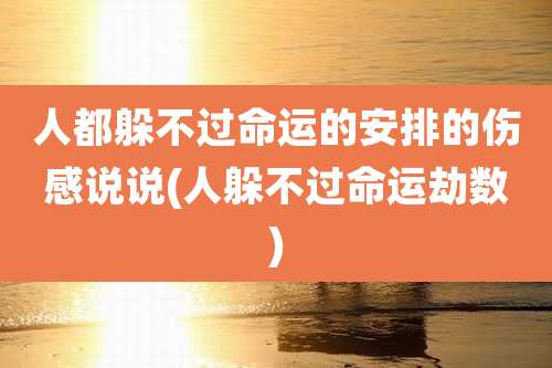 人都躲不过命运的安排的伤感说说(人躲不过命运劫数)