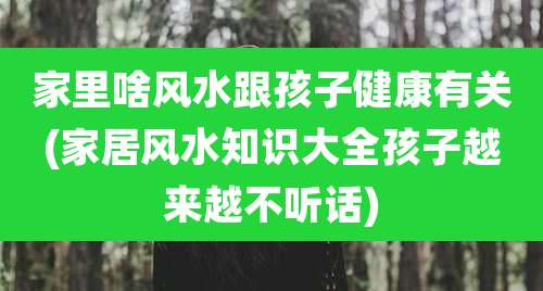 家里啥风水跟孩子健康有关(家居风水知识大全孩子越来越不听话)
