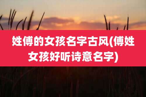 姓傅的女孩名字古风(傅姓女孩好听诗意名字)