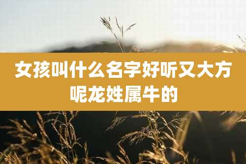 女孩叫什么名字好听又大方呢龙姓属牛的