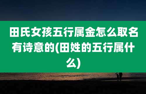 田氏女孩五行属金怎么取名有诗意的(田姓的五行属什么)