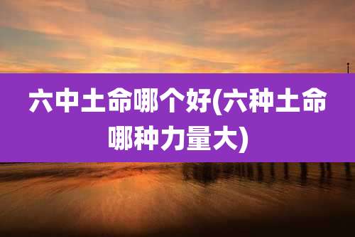 六中土命哪个好(六种土命哪种力量大)