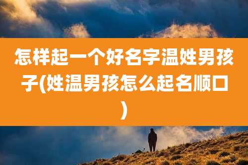 怎样起一个好名字温姓男孩子(姓温男孩怎么起名顺口)