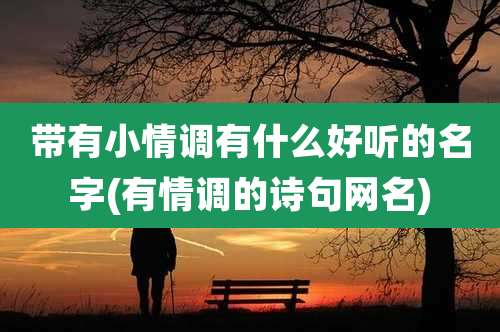 带有小情调有什么好听的名字(有情调的诗句网名)