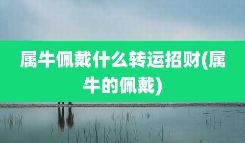 属牛佩戴什么转运招财(属牛的佩戴)