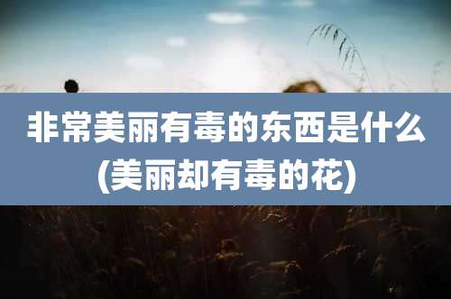 非常美丽有毒的东西是什么(美丽却有毒的花)