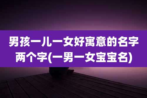 男孩一儿一女好寓意的名字两个字(一男一女宝宝名)
