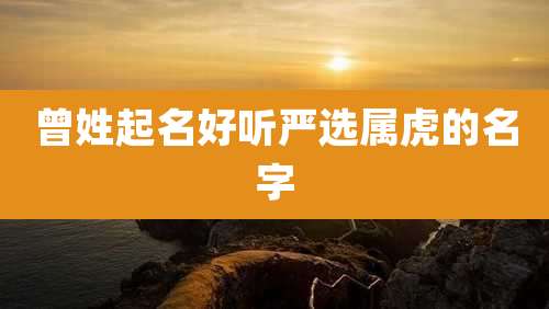 曾姓起名好听严选属虎的名字