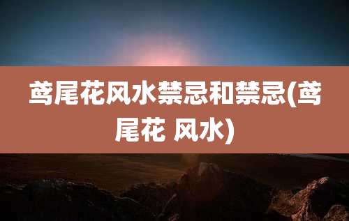 鸢尾花风水禁忌和禁忌(鸢尾花 风水)