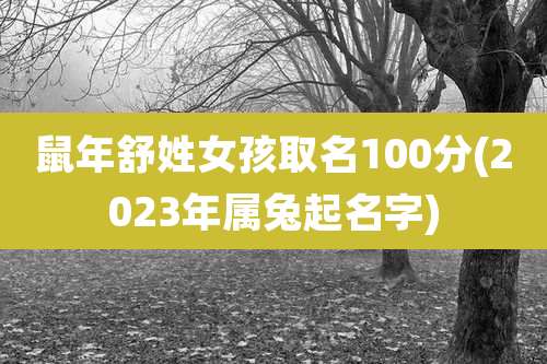 鼠年舒姓女孩取名100分(2023年属兔起名字)