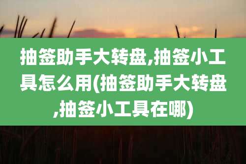 抽签助手大转盘,抽签小工具怎么用(抽签助手大转盘,抽签小工具在哪)