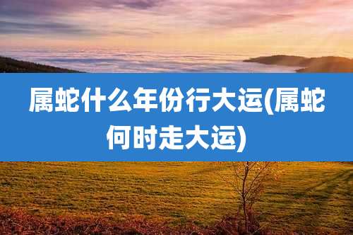 属蛇什么年份行大运(属蛇何时走大运)