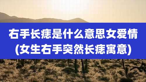 右手长痣是什么意思女爱情(女生右手突然长痣寓意)