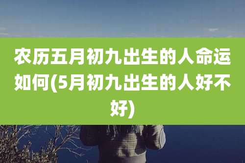 农历五月初九出生的人命运如何(5月初九出生的人好不好)