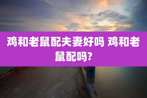 鸡和老鼠配夫妻好吗 鸡和老鼠配吗?