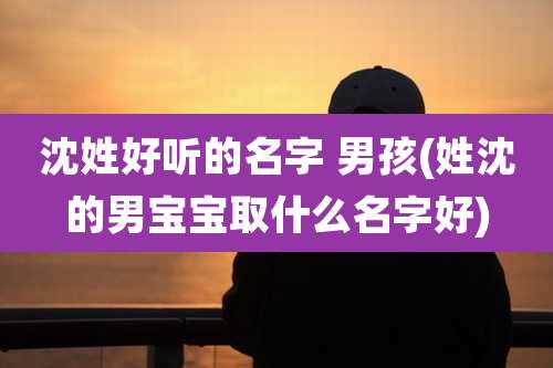 沈姓好听的名字 男孩(姓沈的男宝宝取什么名字好)