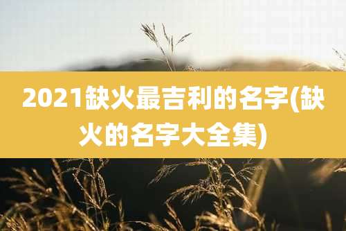 2021缺火最吉利的名字(缺火的名字大全集)
