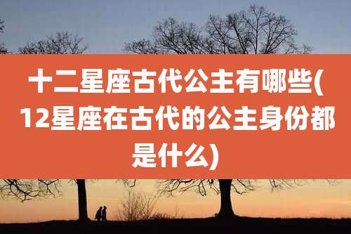 十二星座古代公主有哪些(12星座在古代的公主身份都是什么)