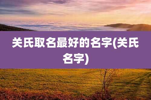 关氏取名最好的名字(关氏名字)