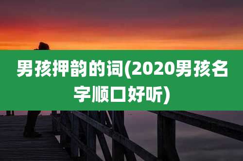 男孩押韵的词(2020男孩名字顺口好听)
