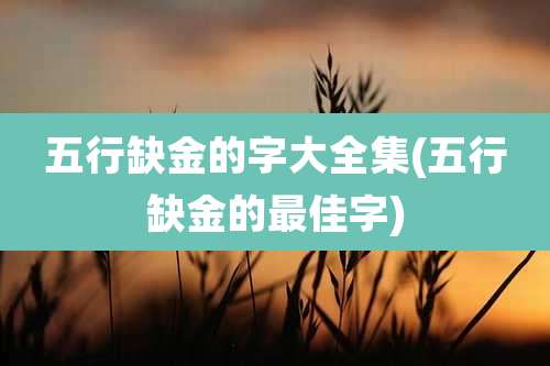 五行缺金的字大全集(五行缺金的最佳字)