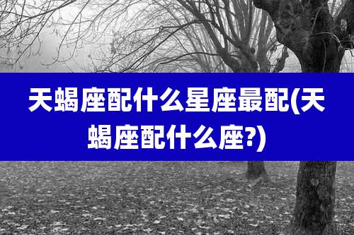 天蝎座配什么星座最配(天蝎座配什么座?)