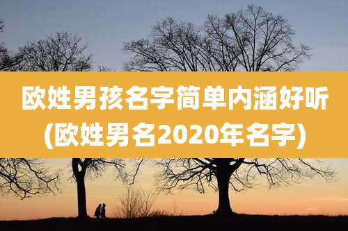 欧姓男孩名字简单内涵好听(欧姓男名2020年名字)